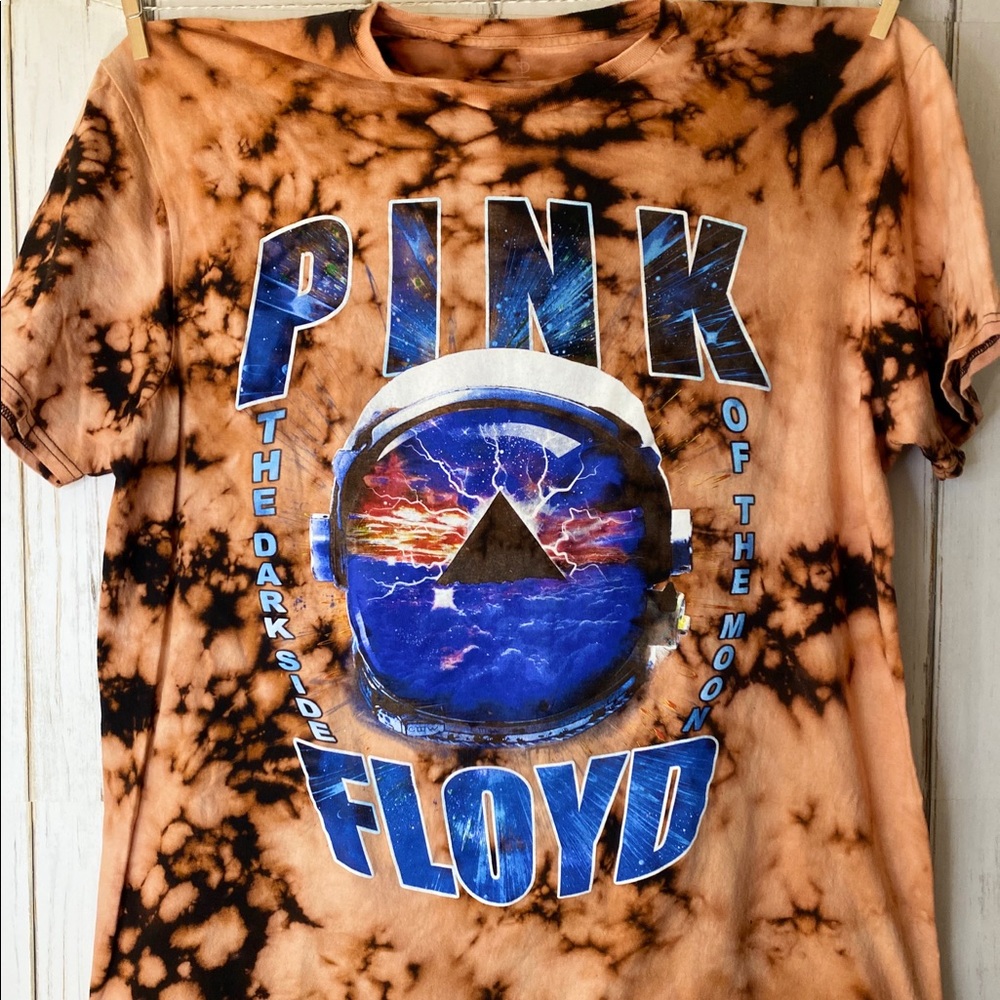 Custom bleach dye PINK FLOYD T shirt
